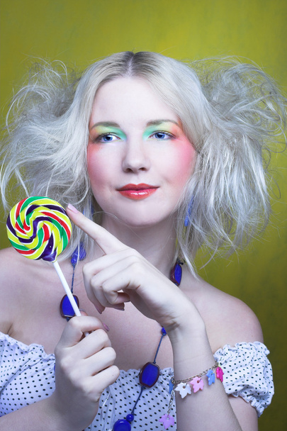 Girl with lollipop - Fotoğraf, Görsel