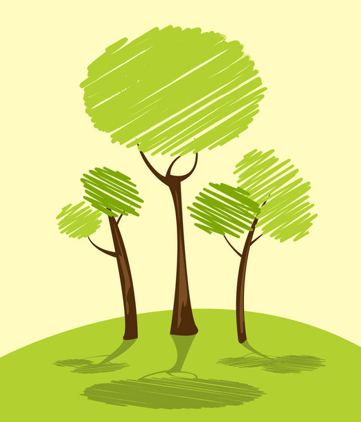 green trees - Vektor, obrázek