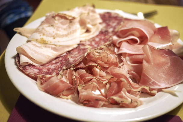 Assorted cold cuts close up - Photo, Image