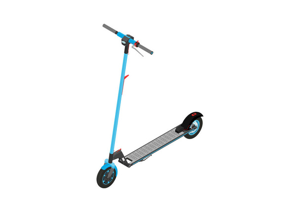 Electric scooter. Modern electric kick scooter. Isometric view. Flat vector. - ベクター画像