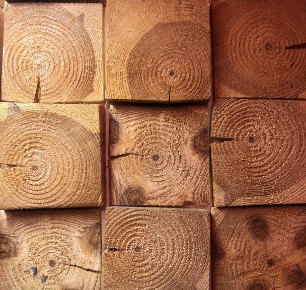 Texture carrés barres en bois. Papier peint cube bois, texture coquille, brun foncé et clair
 - Photo, image