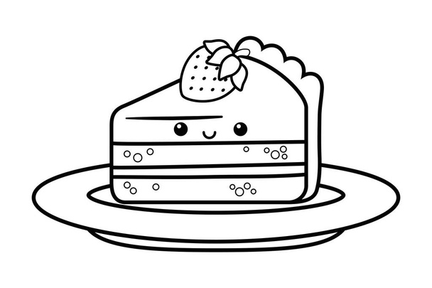 Sweet and delicious cake design - Vector, Imagen