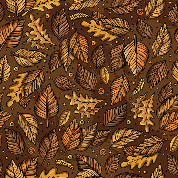 Schattige cartoon-hand getekend herfst naadloze patroon - Foto, afbeelding
