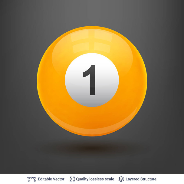Billiard snooker pool ball with number. - Vector, Image