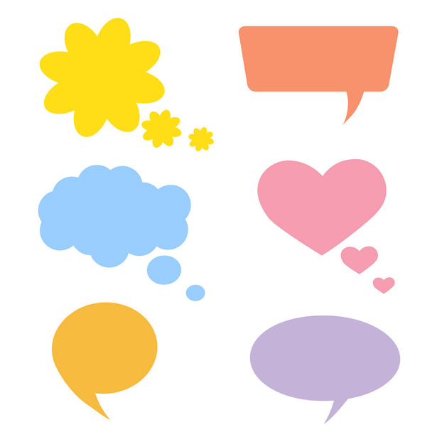 A collection of vector speech and thought communication bubbles - Vector, imagen