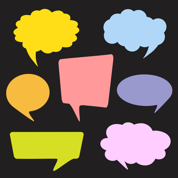 A collection of vector speech and thought communication bubbles - Vector, Imagen
