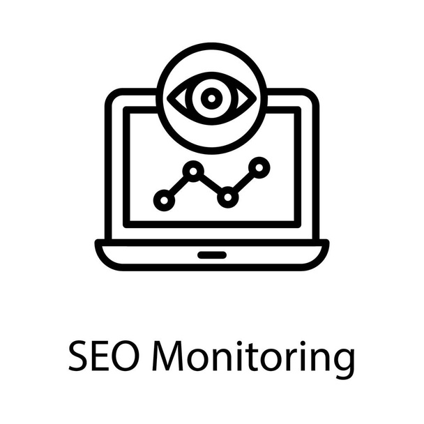 SEO monitoring wektor w projektowaniu linii  - Wektor, obraz
