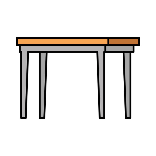 stůl dřevěný nábytek izolované ikony - Vektor, obrázek