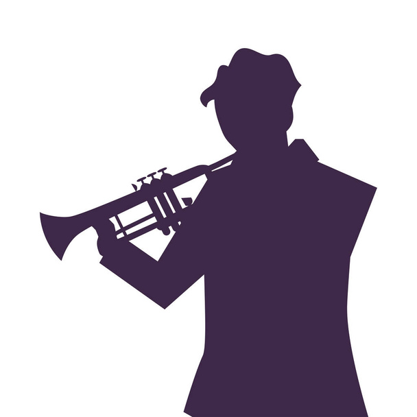 zenész férfi trombita játékeszköz - Vektor, kép