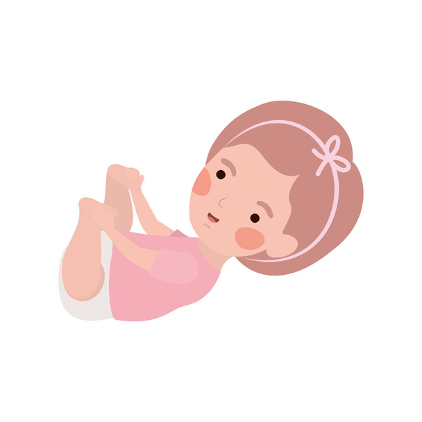Geïsoleerde baby meisje ontwerp vector illustratie - Vector, afbeelding