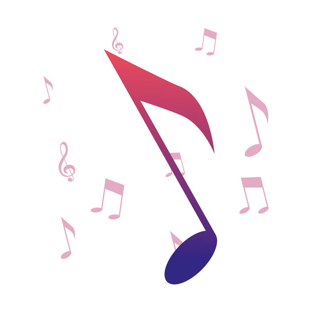 music notes melody symbol background - Vector, Image