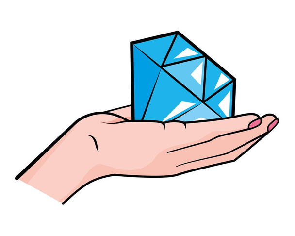 mano che tiene diamante vettoriale illustrazione
 - Vettoriali, immagini