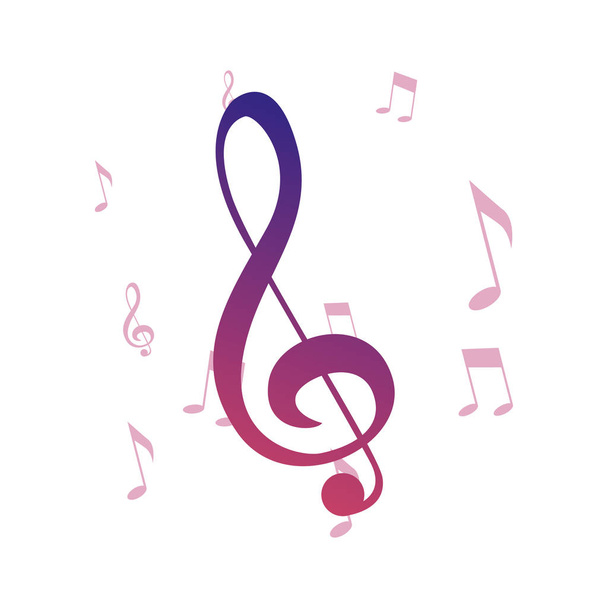 Musik Noten Melodie Symbol Hintergrund - Vektor, Bild