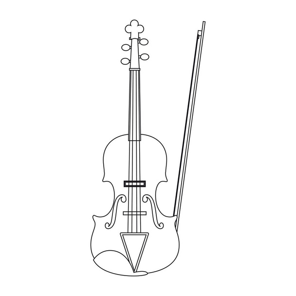 violino musical sobre fundo branco
 - Vetor, Imagem