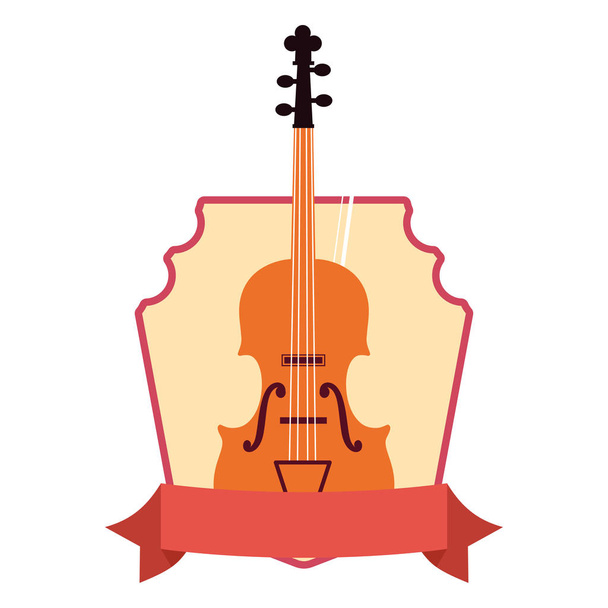 emblema de fita de crachá musical de violino
 - Vetor, Imagem