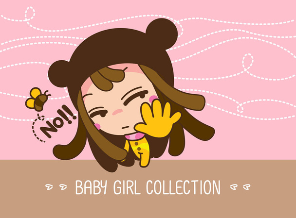 Collezione Baby girl, Illustrazione vettoriale di una simpatica Cartoon Girl
. - Vettoriali, immagini
