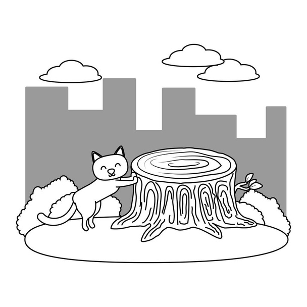 Illustratore vettoriale di disegno del fumetto gatto
 - Vettoriali, immagini