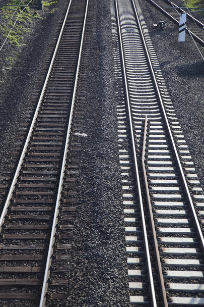 railway tracks  with crossing - Foto, Imagen
