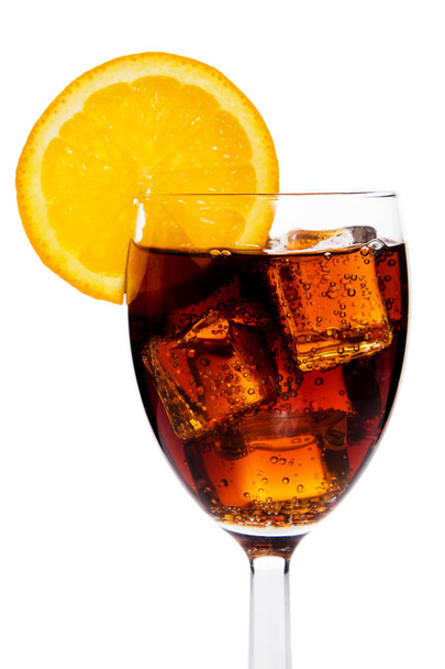 Cola drink poured in glass - Fotó, kép