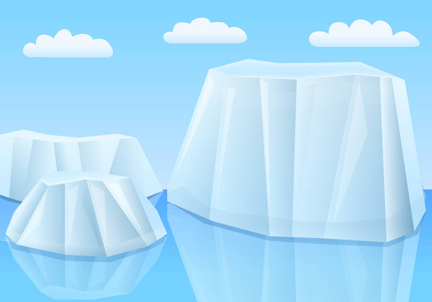 cartoon glaciers in the sea, vector illustration - Vector, Image