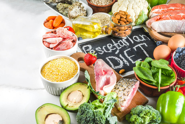 Ingredientes do plano de dieta Pescetarian
 - Foto, Imagem