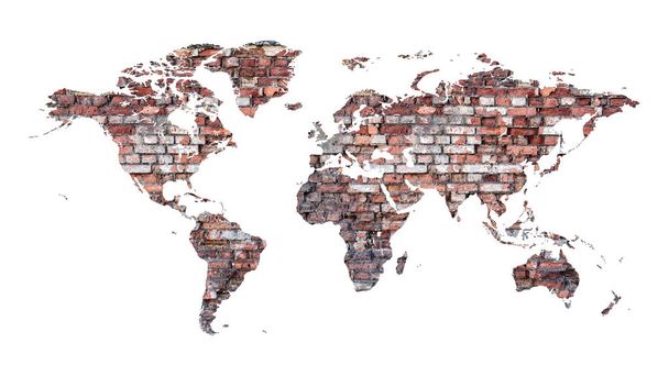 Карта світу з цегли
. - Фото, зображення