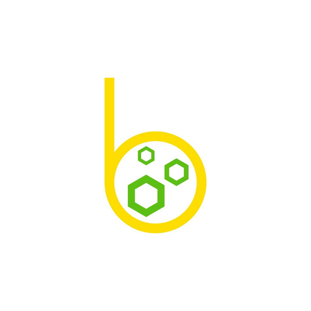 Буква b с вектором дизайна логотипа тройного шестиугольника
 - Вектор,изображение