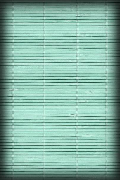 Hoge resolutie Turquoise bamboe placemat rustieke Latted geïnterlinieerd grof vignet achtergrond textuur - Foto, afbeelding
