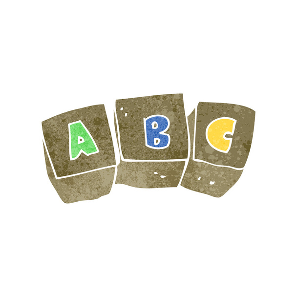 Cartoon letter blocks ABC - Vector, Image