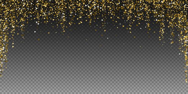 Triangoli d'oro lussuosi confetti scintillanti. Scattere - Vettoriali, immagini