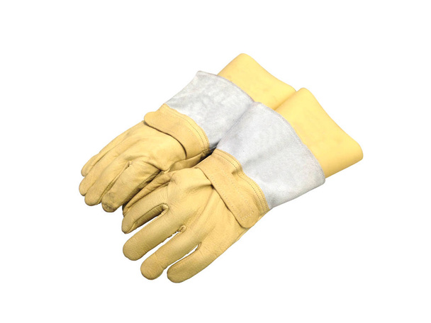 Γάντια υψηλής τάσης απομονωμένα σε λευκό φόντο. - Φωτογραφία, εικόνα