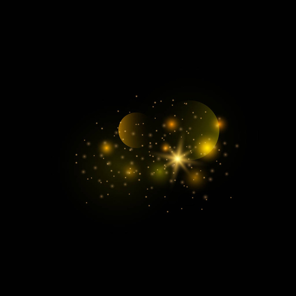 Dust gold. Sparkling magical dust - Vector, Image