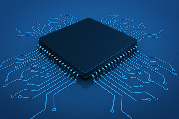 Microchip on circuit board - Photo, Image