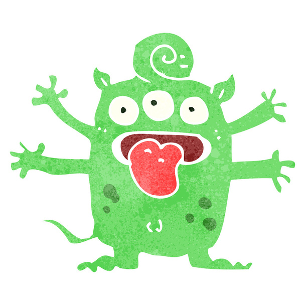 Desenhos animados de monstro verde peludo
 - Vetor, Imagem