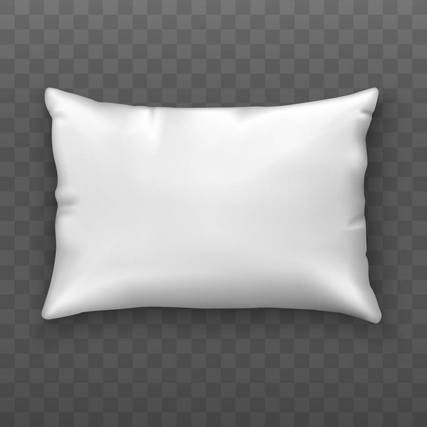 Blank white pillow. Soft cushion. Mock up. Top view. Realistic style. Vector illustration - Vecteur, image