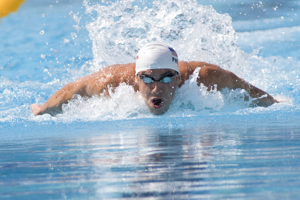 SWM: zwemmen Wereldkampioenschap - mens 100m vlinderslag i. Michael phelps. - Foto, afbeelding