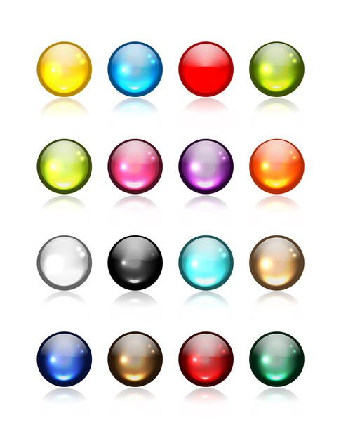Set of glossy button icons for your design - Vector, Image