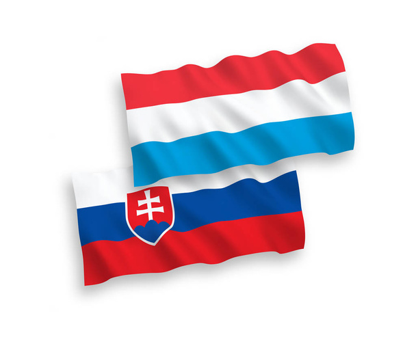 Bandeiras da Eslováquia e do Luxemburgo sobre fundo branco
 - Vetor, Imagem