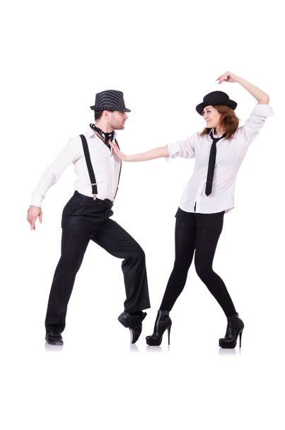Пара танцоров, танцующих современные танцы
 - Фото, изображение