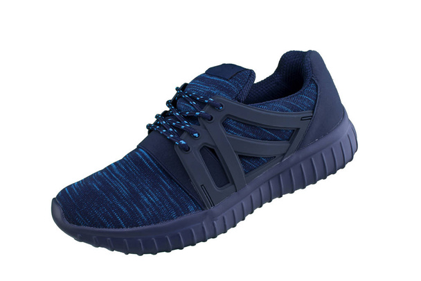Sneakers zwart en blauw. Sport schoenen op witte achtergrond - Foto, afbeelding