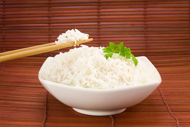 misku rýže na mat - Fotografie, Obrázek