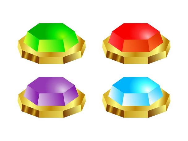 宝石のボタンのセット - ベクター画像