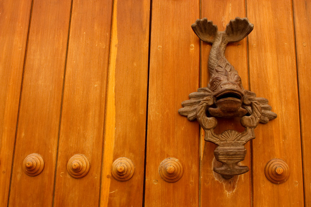 metalen knocker vormige vis. deur - Foto, afbeelding