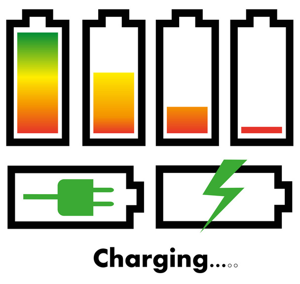 Иконки заряда батареи
 - Вектор,изображение