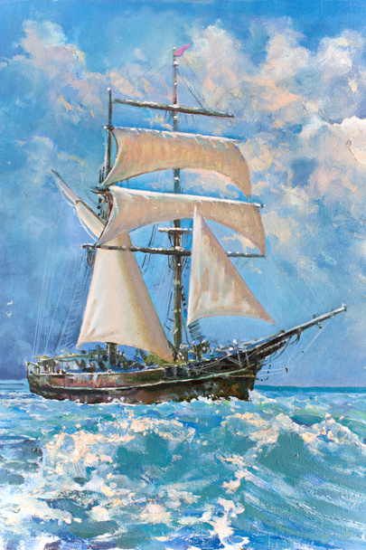 kresba člun je pod plachtou, malování - Fotografie, Obrázek