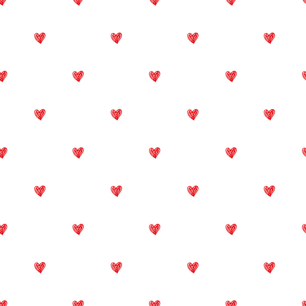 Padrão sem costura. Textura Polka coração em estilo doodle. Ilustração vetorial
 - Vetor, Imagem