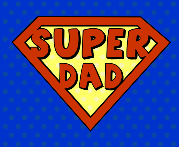 Super dad shield in pop art style - Vector, Image