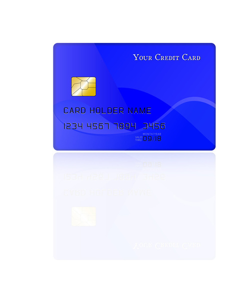 Carte de crédit, avec réflexion
 - Vecteur, image