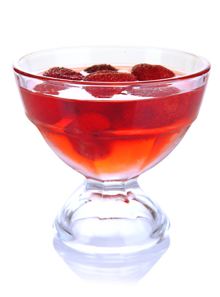 Jelly with fresh berries isolated on white - Valokuva, kuva