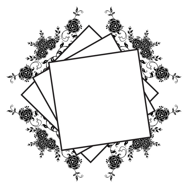 Fondo de pantalla de varias tarjetas, marco de flores abstracto de diseño, aislado sobre un fondo blanco. Vector
 - Vector, Imagen
